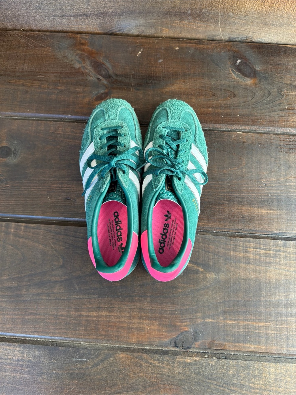 Adidas Gazelle Indoor Collegiate Green Lucid Pink Suede Sneakers Shoes Wmn Sz 9 - Picture 5 of 12